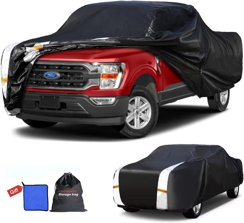 Cotryvox Ford F-150 Truck Cover Custom Fit 1997-2026 Regular LB (8'-8.1') with Door Zipper, 12 Layers Full Exterior Pickup Truck Cover Waterproof All Weather, for Wind Dust Sun and UV Protection. - Image 1